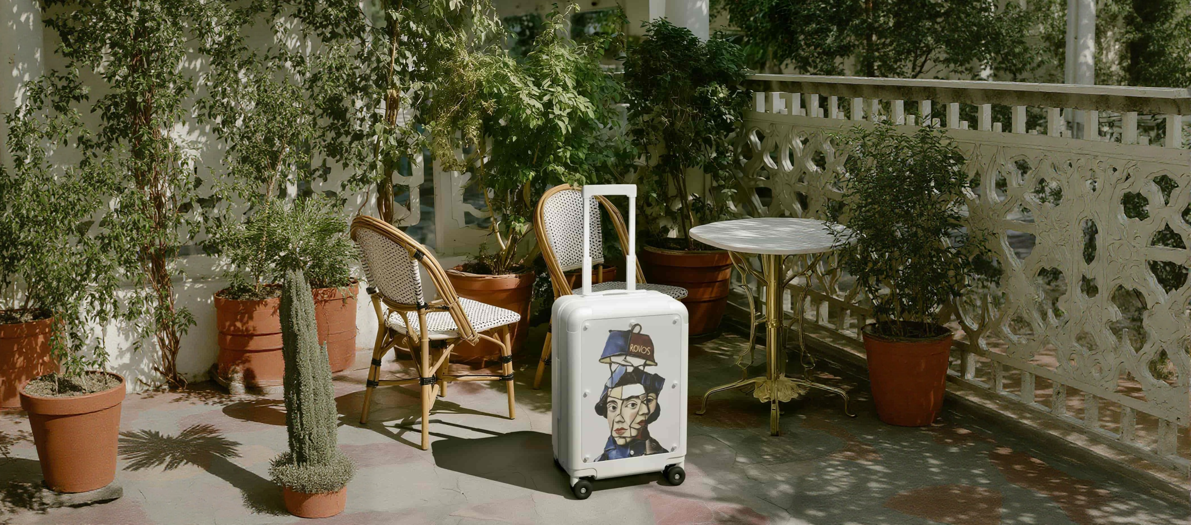 ROVOS interchange panel removable cover, customizable carry-on suitcase accessory for modular luggage, stylish travel case upgrade option