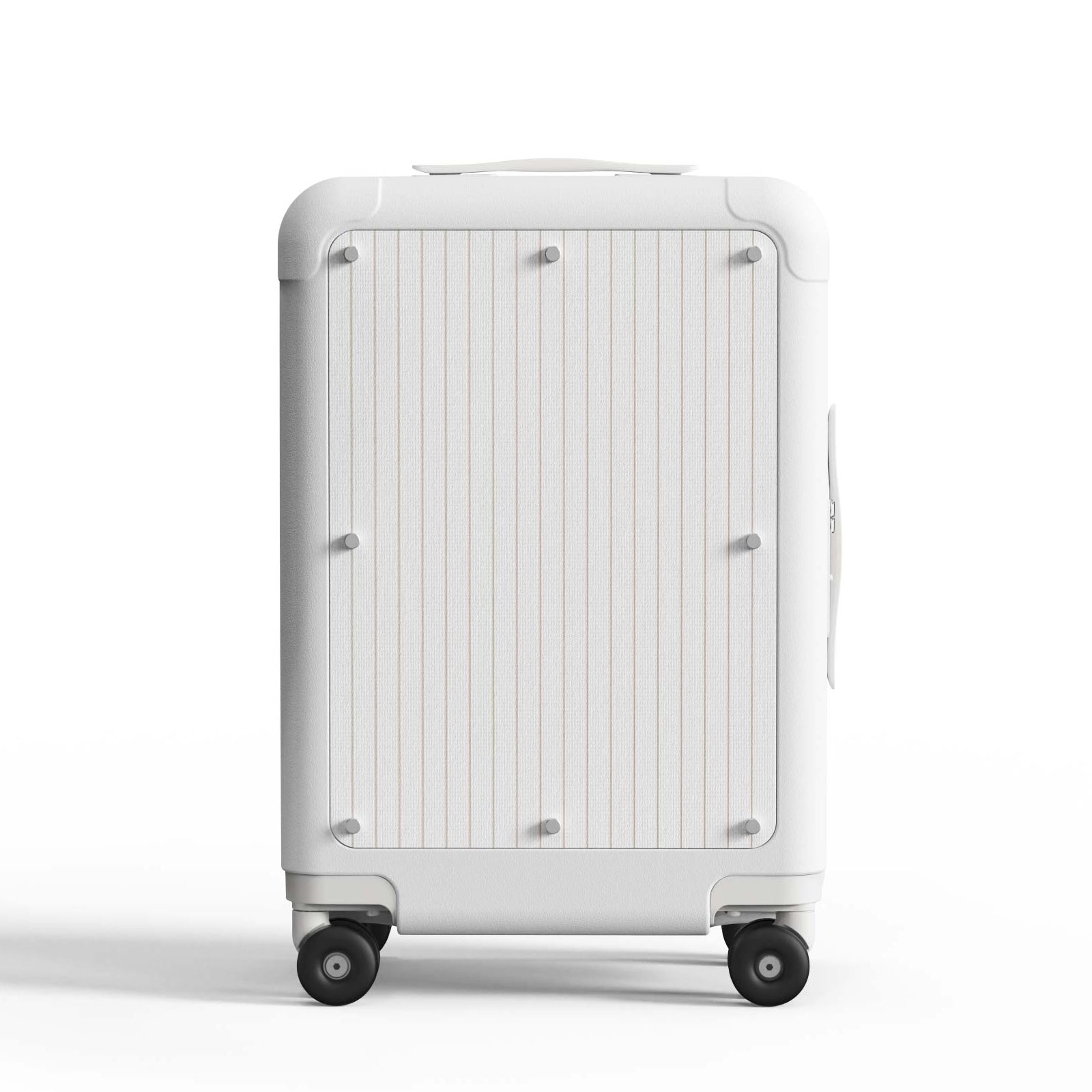 Ivory Pinstripe 21’’ Carry-on Luggage | ROVOS Designer Luggage